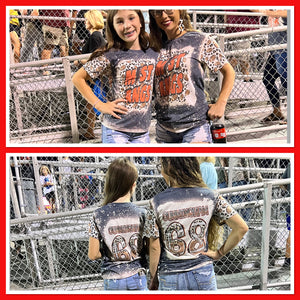 Custom Football leopard bleached t-shirt