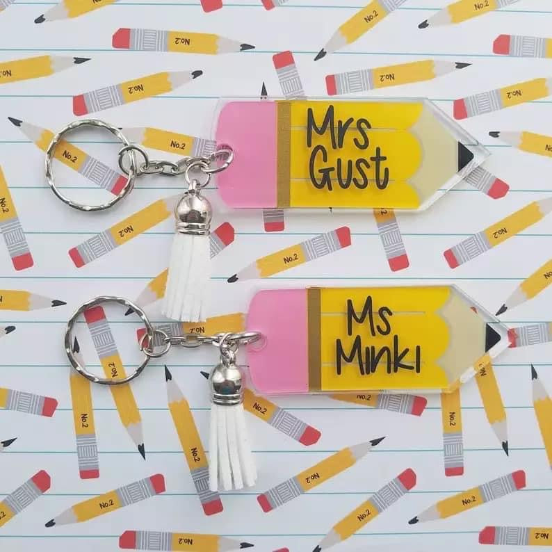 Pencil keychains personalized