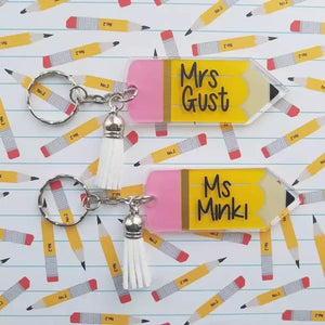 Pencil keychains personalized