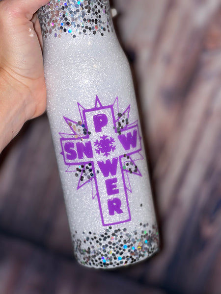 Snow power cheer Glitter Tumbler