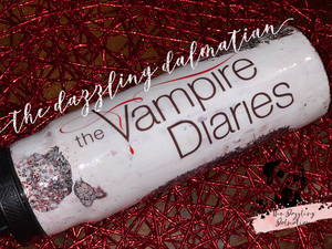 Vampire Diaries Distressed Glitter Tumbler