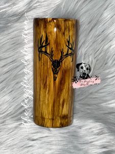 Woodgrain Deer Skull Tumbler